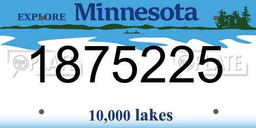1875225 Minnesota License Plate