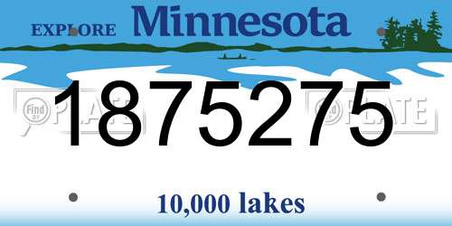 1875275 Minnesota License Plate