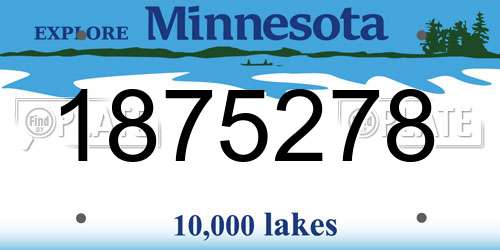 1875278 Minnesota License Plate