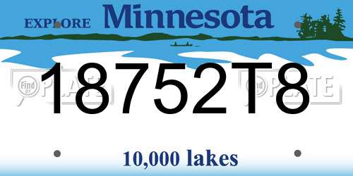 18752T8 Minnesota License Plate