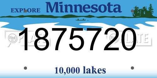 1875720 Minnesota License Plate