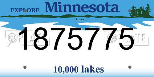 1875775 Minnesota License Plate
