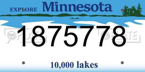 1875778 Minnesota License Plate