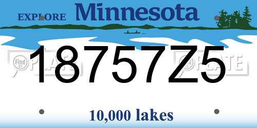 18757Z5 Minnesota License Plate