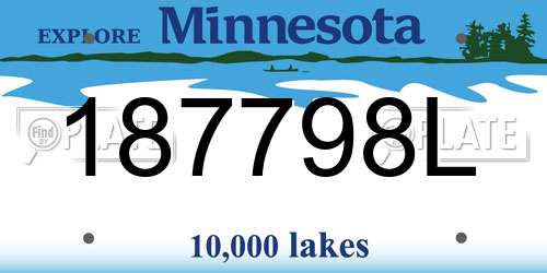 187798L Minnesota License Plate