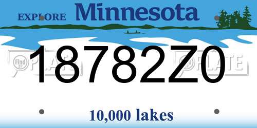 18782Z0 Minnesota License Plate