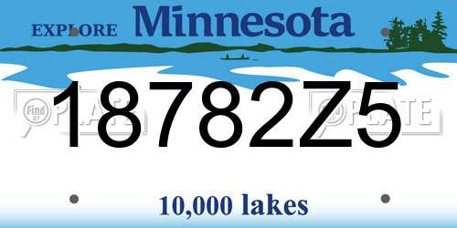 18782Z5 Minnesota License Plate