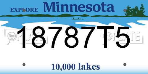 18787T5 Minnesota License Plate