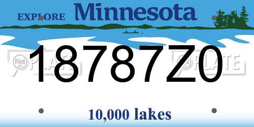 18787Z0 Minnesota License Plate