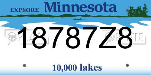 18787Z8 Minnesota License Plate