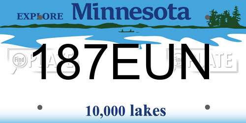 187EUN Minnesota License Plate