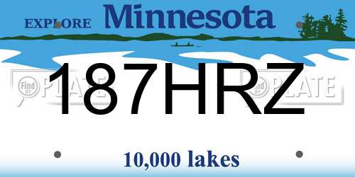 187HRZ Minnesota License Plate