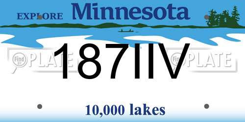 187IIV Minnesota License Plate