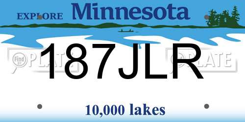 187JLR Minnesota License Plate
