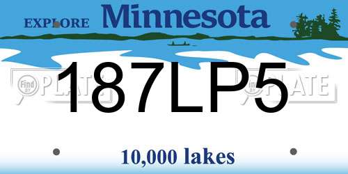 187LP5 Minnesota License Plate