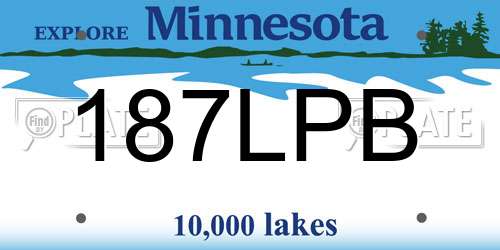 187LPB Minnesota License Plate