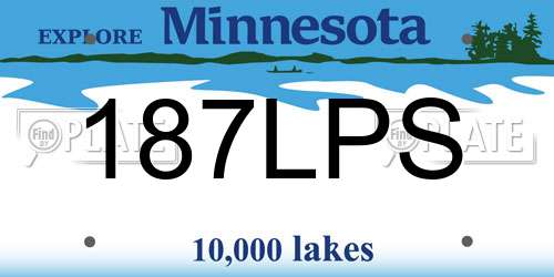 187LPS Minnesota License Plate
