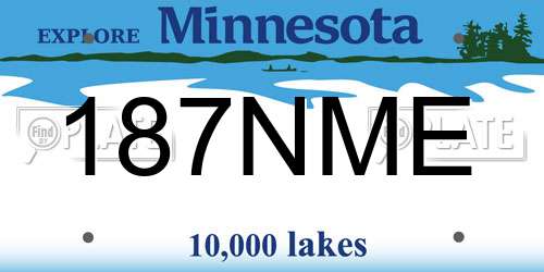 187NME Minnesota License Plate