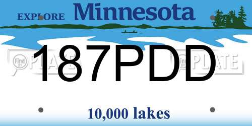 187PDD Minnesota License Plate