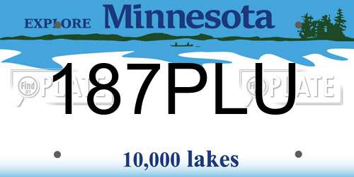 187PLU Minnesota License Plate