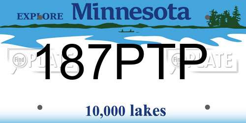 187PTP Minnesota License Plate