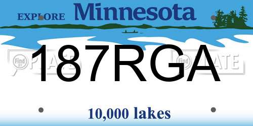 187RGA Minnesota License Plate