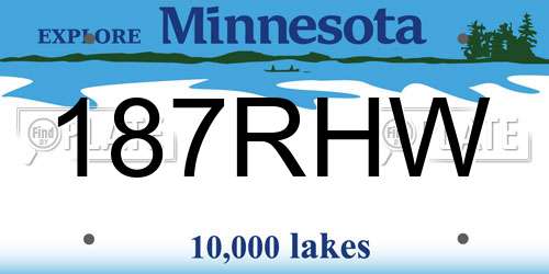 187RHW Minnesota License Plate
