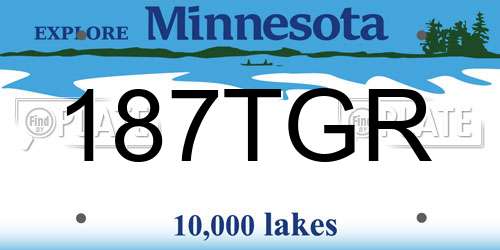 187TGR Minnesota License Plate