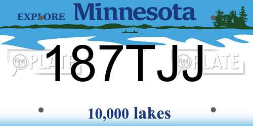 187TJJ Minnesota License Plate