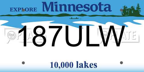 187ULW Minnesota License Plate