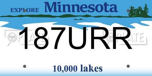 187URR Minnesota License Plate