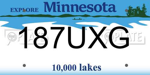 187UXG Minnesota License Plate