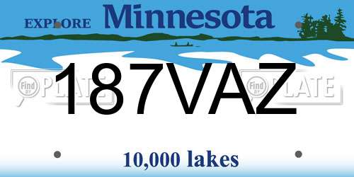 187VAZ Minnesota License Plate
