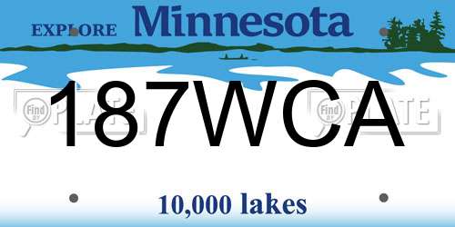187WCA Minnesota License Plate