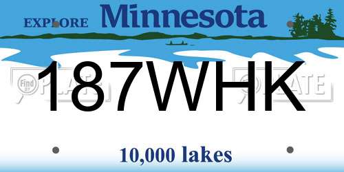 187WHK Minnesota License Plate