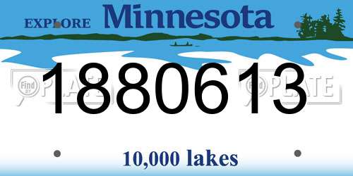 1880613 Minnesota License Plate