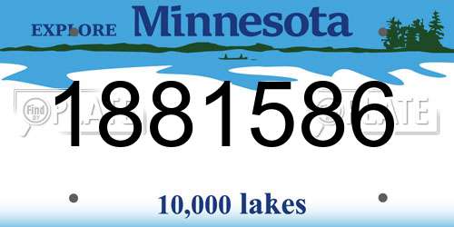 1881586 Minnesota License Plate