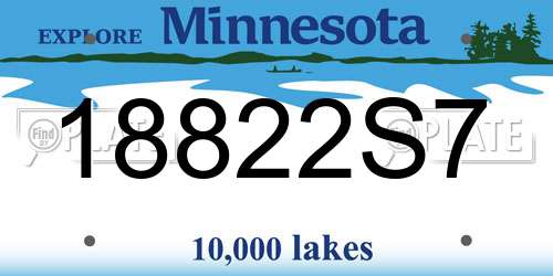 18822S7 Minnesota License Plate