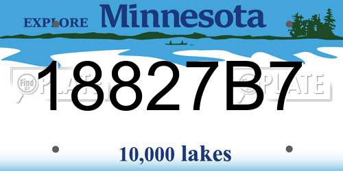18827B7 Minnesota License Plate