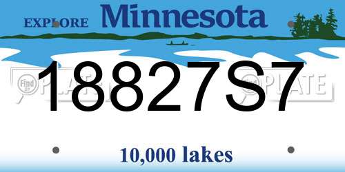 18827S7 Minnesota License Plate