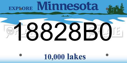 18828B0 Minnesota License Plate
