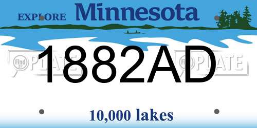 1882AD Minnesota License Plate