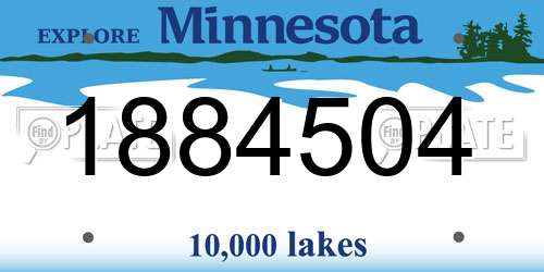 1884504 Minnesota License Plate