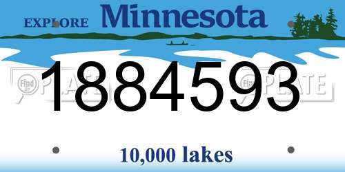 1884593 Minnesota License Plate