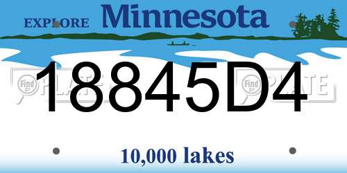 18845D4 Minnesota License Plate