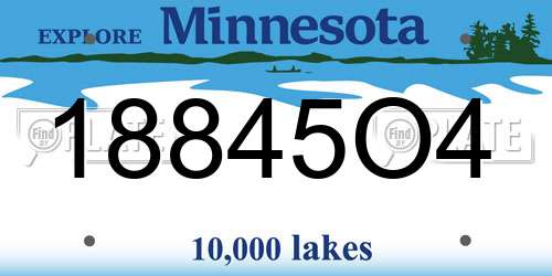 18845O4 Minnesota License Plate