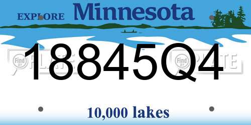18845Q4 Minnesota License Plate