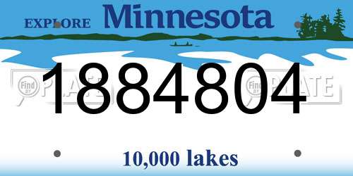 1884804 Minnesota License Plate