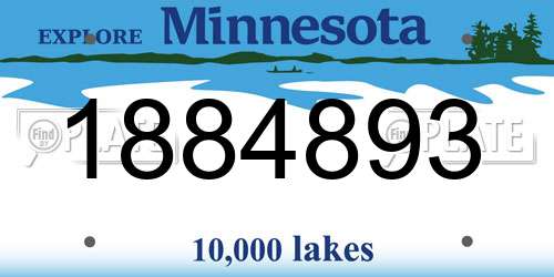 1884893 Minnesota License Plate