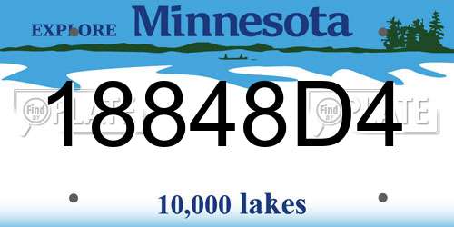 18848D4 Minnesota License Plate